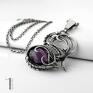 baśniowy naszyjniki naszyjnik srebrny purple heart ii - serce z ametystem wire wrapping
