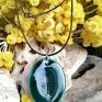 naszyjniki zielona oversize ceramiczny z liściem szałwi lekarskiej zieleń onesize wiosenna biżuteria