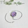 romantyczny naszyjnik kwiaty w szkle wisior violet - z suszonym kwiatem biżuteria dla niej