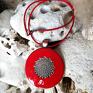 czerwone dodatki modowe duży wisiorek ceramiczny naszyjnik wisior vintage bohemian damska walentynkowa biżuteria