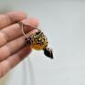 biżuteria wire wrapping pszczoła - naszyjnik z agatem i onyksem czarnym prezent dla niej
