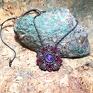 Gwiazda Mandala Pentagram Ametyst Granat Kryształ Górski naszyjnik - choker prezent dla niej