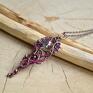 naszyjniki: Purple elegance - wire wrapping - miedziany biżuteria z miedzi dla żony