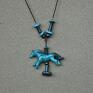 Azul Horse atrakcyjne naszyjnik ceramiczny w stylu boho etno konik koń