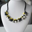 NASZYJNIK FEBOO ETNOSSI biało-czarno-cytrynowy