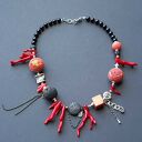 Niezwykły naszyjnik etno/boho z ciekawym koralem i lawą prezent lux UNIKAT