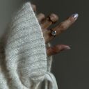 Złoty pierścionek z dużą cyrkonią r. 19