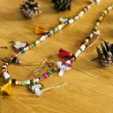 Długi grzybkowy naszyjnik z naturalnych kamieni