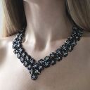 Naszyjnik „Wielki Gatsby” - ręcznie tkany choker z koralików szklanych (V-shape)