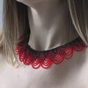 Naszyjnik choker „Mroczna Pokusa” - czerwono-czarna kolia z koralików