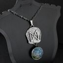 Runa Dagaz z agatem wężowym - srebrny amulet przemiany