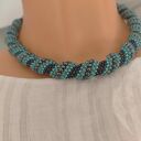 Naszyjnik Turkusowy Krótki Sznur Koralikowy