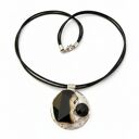 naszyjnik z witrażowym wisiorem NERO z agatem i onyksem