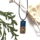 Naszyjnik etno z granatem - ceramiczny wisior handmade