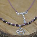 Łapa / Łapka psia / kocia - naszyjnik, srebro 925, turmalin