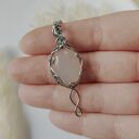 Naszyjnik Chalcedon 'Vilya' stal chirurgiczna wisiorek handmade wirewrapping