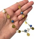 Naszyjnik łańcuszek z perłami i jaspisem c1346