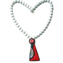 Koral i ręcznie malowana ceramika w wyjątkowym naszyjniku handmade prezent lux