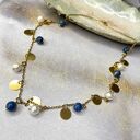 Naszyjnik łańcuszek z perłami i jaspisem c1346