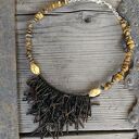 Naszyjnik Tygrysie Oko Patyczaki Etno Boho Kaskada Kolorowa 24.111