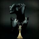 Miedziany naszyjnik z amazonitem - perfumetka wire wrapping
