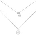 Srebrny naszyjnik z różą wiatrów z czarnym kryształem