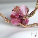 Kwiatowy naszyjnik hibiskus. kolia z japońskich koralików