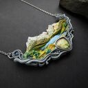 Naszyjnik z górskim widokiem i labradorytem "góry"