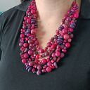 Fuksjowe korale pieciosznurowe