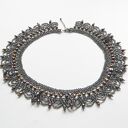 Kolia 'Grafit i Miedź' z fasetowanych koralików