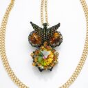 Naszyjnik z Sową - Ręcznie Szyta Biżuteria z Kryształów Preciosa