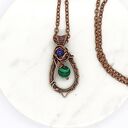 Miedziany naszyjnik z malachitem i lapis lazuli