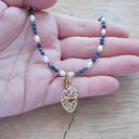 Naszyjnik romantycznie anatomicznie szafir perły