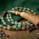 Leśny amulet - naszyjnik boho z awenturynem i agatem mszystym