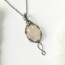 Naszyjnik Chalcedon 'Vilya' stal chirurgiczna wisiorek handmade wirewrapping