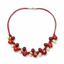 Naszyjnik Feboo Red & Vanilla z ceramiką i rzemieniami