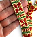 Kolorowy choker z koralików w etnicznym stylu folk