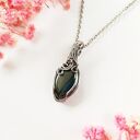 Naszyjnik Hematyt stal chirurgiczna wisiorek handmade wirewrapping