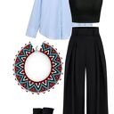 Naszyjnik koralikowy w formie kołnierza w stylu łemkowskim - elegancki choker