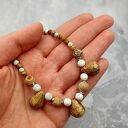 Naszyjnik boho/safari z howlitem i jaspisem krajobrazowym - etno