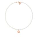 autorskie naszyjnik z pereł naturalnych z muszelką z różowego złota