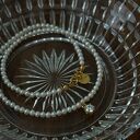 złoty naszyjnik z pereł naturalnych