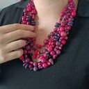 Fuksjowe korale pieciosznurowe