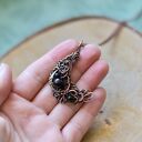 Naszyjnik z księżycowym wisiorem z onyksami czarnymi