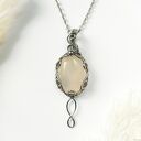 Naszyjnik Chalcedon 'Vilya' stal chirurgiczna wisiorek handmade wirewrapping