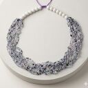 Wielowarstwowy Naszyjnik Boho z Koralików - Odcienie Szarości i Lawendy