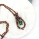 Miedziany naszyjnik z malachitem i lapis lazuli