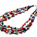 Multicolor naszyjnik ze sznurka i szkła