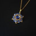 Autorski naszyjnik z kryształami Preciosa "Winter Lights - Sapphire"