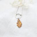 Wisiorek z Jesiennym Liściem Dębu